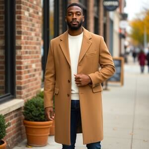 Ermenegildo Zegna Top Coat Mens Size XXL/52 Vicuna Brown Cashmere Wool Overcoat